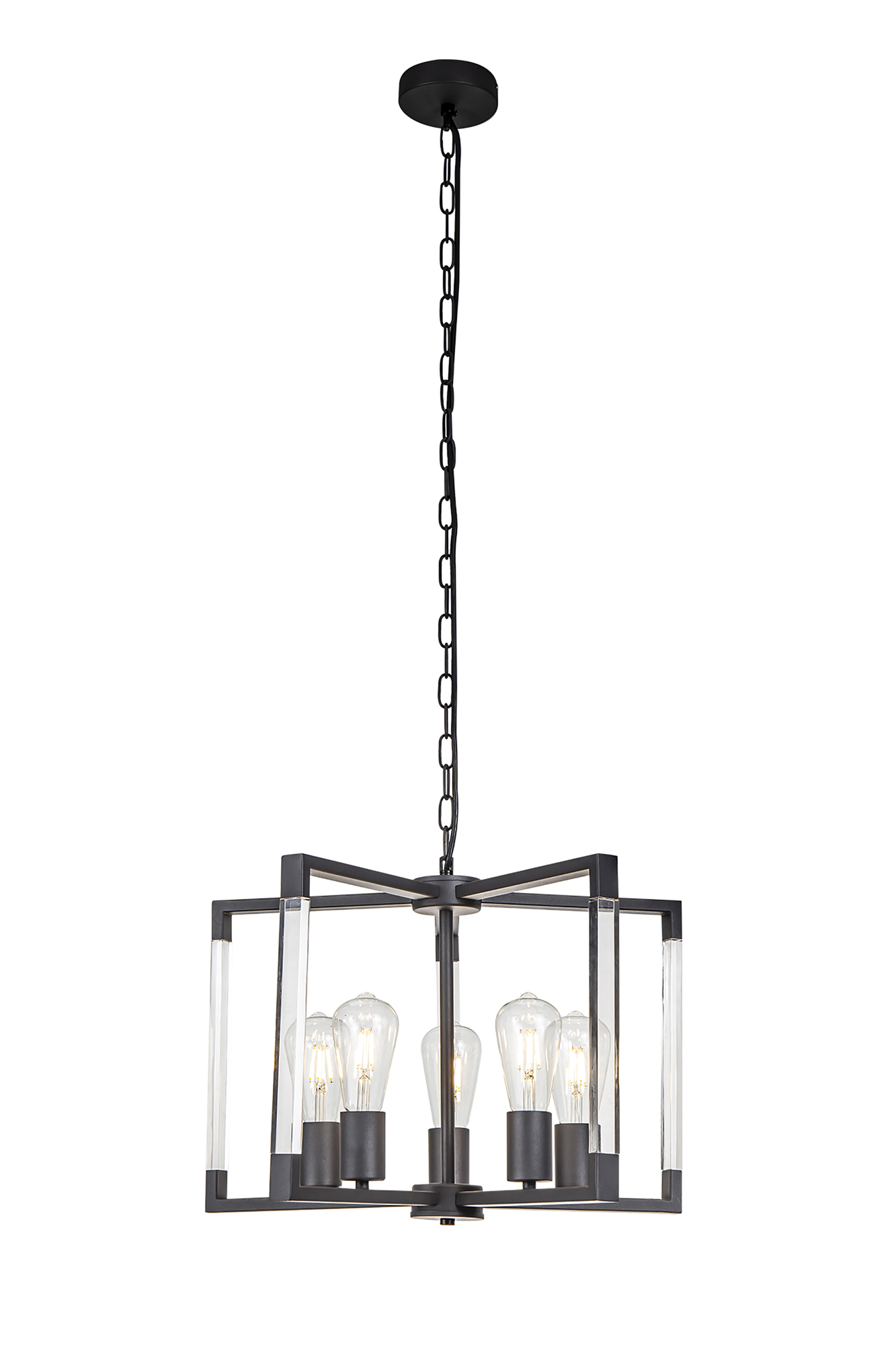 IL32854  Canto Round Pendant 5 Light Graphite